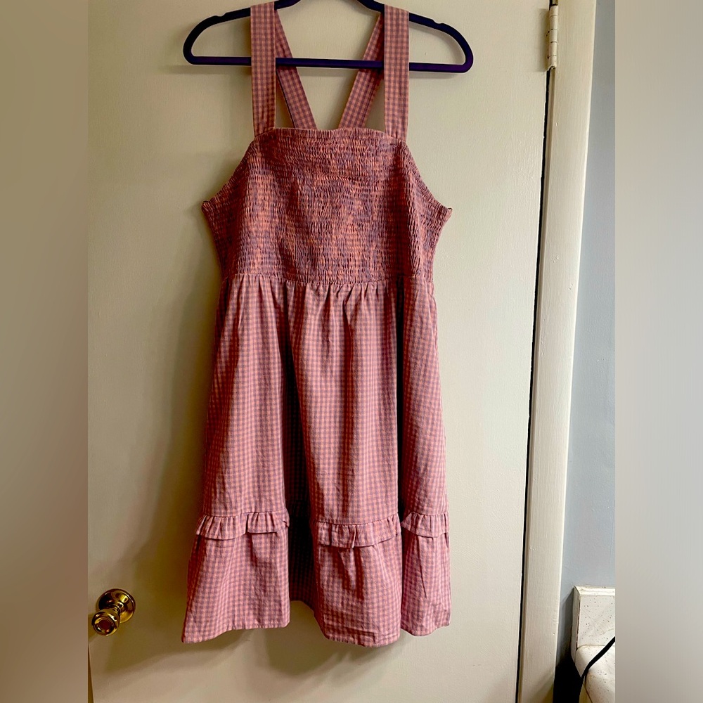 HEYSON Pink and Purple gingham dress